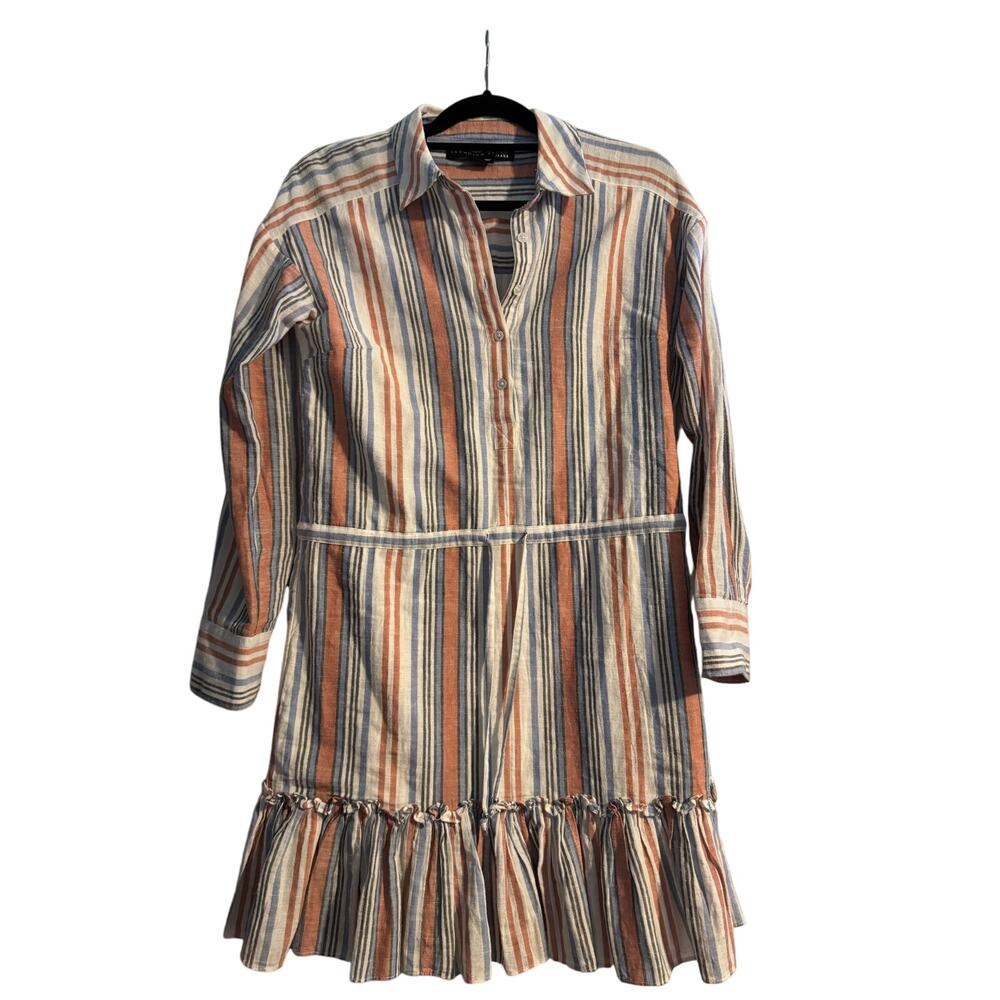 Veronica Beard Jeans 100% Cotton Striped Ardith Dress Size Small